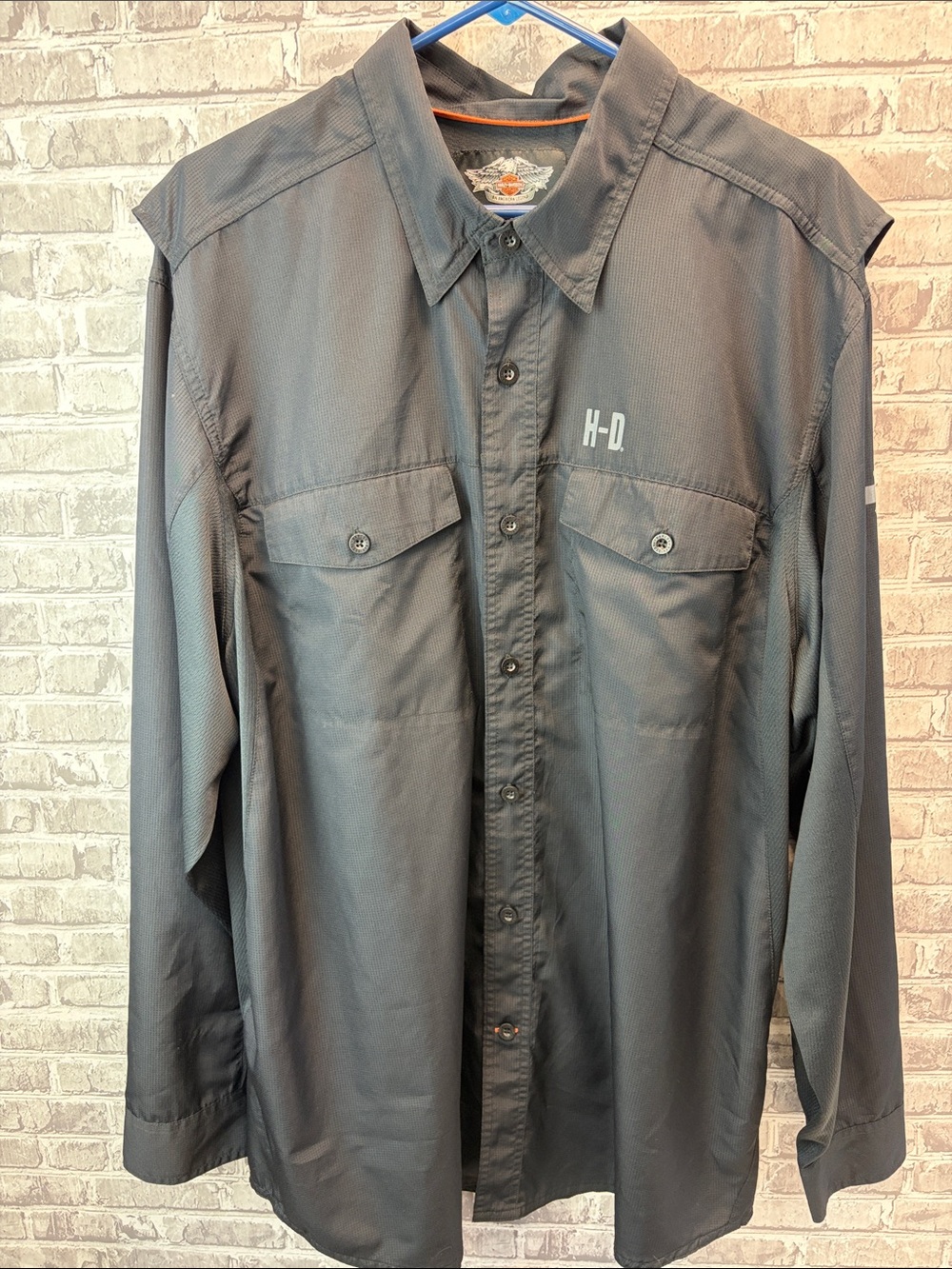 Harley-Davidson‎ Men's Dark Gray Button-Front Work Shirt